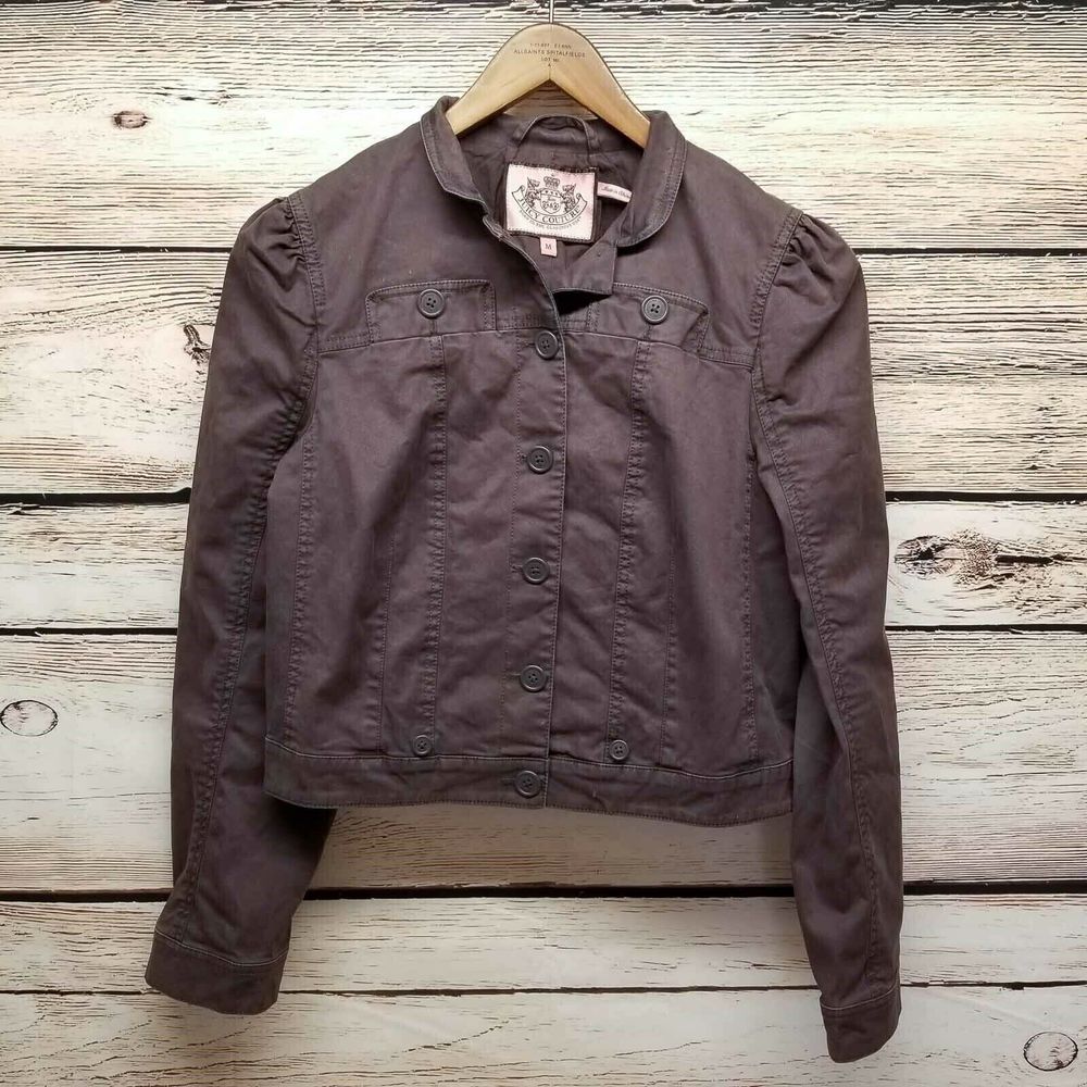 JUICY COUTRUE Jacket Medium Gray Blazer Button Down